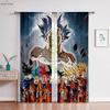 2 Pcs Of Hot-Blooded Anime Japanese-Style Printed Curtains For Children's Rooms, Dormitories, Living Rooms, Decorative Curtains