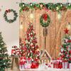Farmhouse Rustic Christmas Shower Curtain With Barn Door Gingerbread House And Tree Pattern, Waterproof Holiday Bathroom Decor