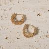 Golden Plated Hollow Zirconia Huggie Hoop Earrings for Women Jewelry Wedding Party Accessories