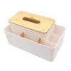 Multifunctional Tissue Box, Remote Control Rack, Small Item Storage, Tabletop, Living Room, Kitchen, with Dividers (light Gray)