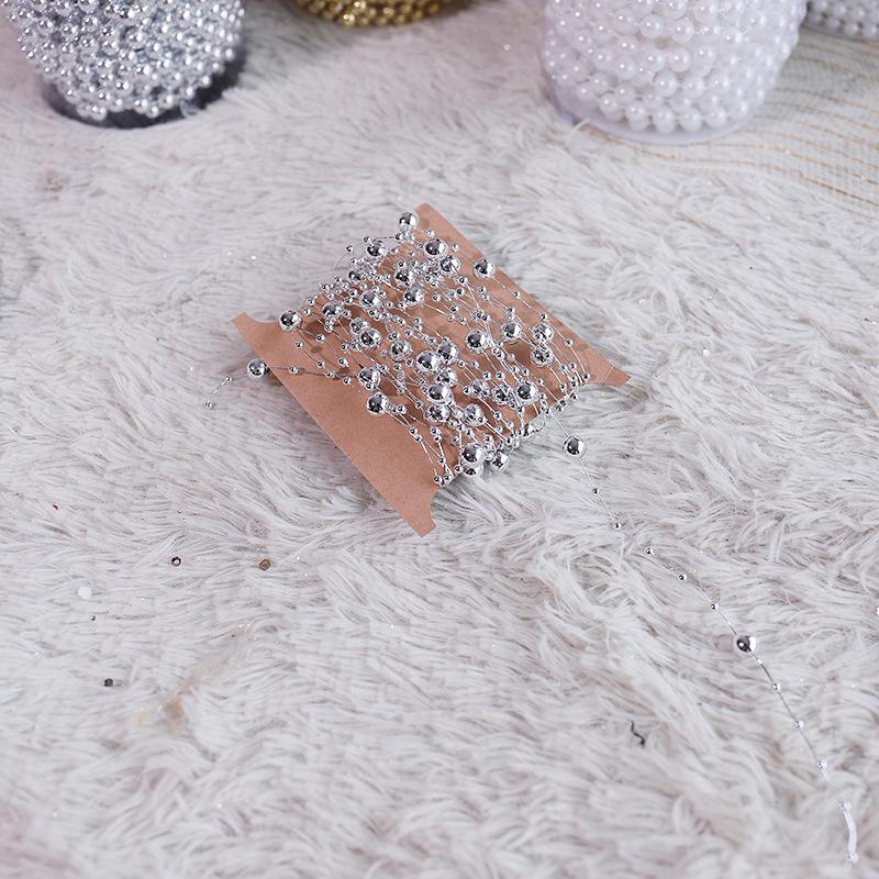 Silver Christmas Bead String for Tree and Wreath Décor - 8mm