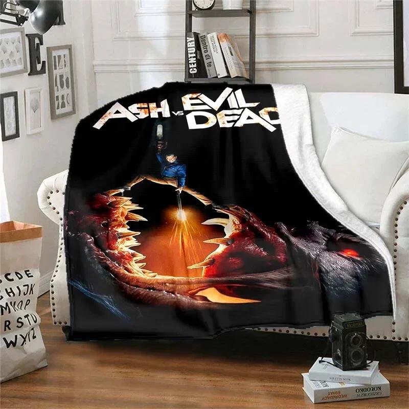 Supernatural Horror Movie Evil Dead Square Print Blanket Soft Cozy Bed Blanket , for Family Outdoor Picnic Trips Warm Gift