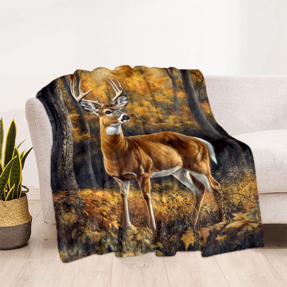 Deer In Forest Scene Blankets are suitable for living rooms, bedrooms, camping, and other places, making them an ideal choice for gifts.