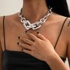 Gothic Hip-hop Thick Chain Short Choker Necklace Fashion Statement CCB Chain Clavicle Necklace Women's Party Jewelry