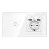 157 European Touch Switch & German Socket with Integrated Glass Panel for Homes
