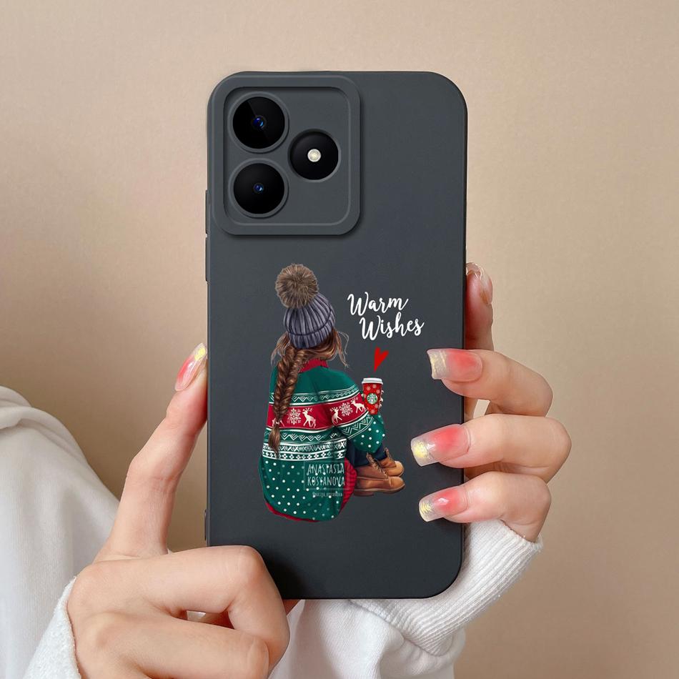 Coque Simple Pour Realme Note 50 Style Décontracté Protection Complète Anti-Choc Coque Arrière Silicone Liquide Doux Modèle RMX3834 Coque