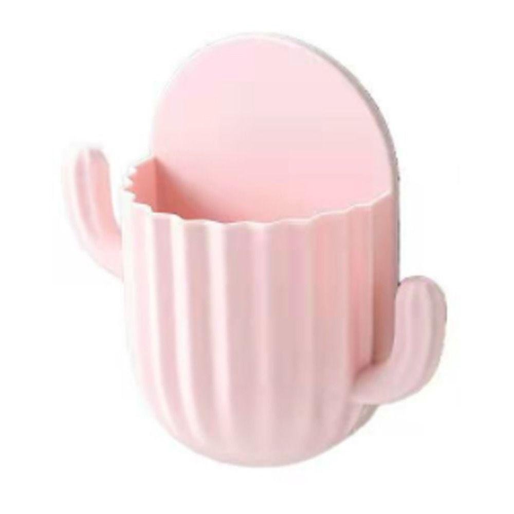 Cactus Comb Vanity Brush Self-adhesive Storage Rack Toothbrush Holder Storage Bucket Pen Container