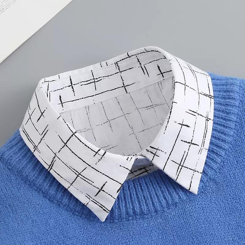 Białe Sztuczne Kołnierzyki Dla Kobiet Krata Klapa Odpinany Kołnierzyk Koszula Koronka Stójka Fałszywy Kołnierzyk Kobieta Zdejmowany Krawat Nep Kraagie