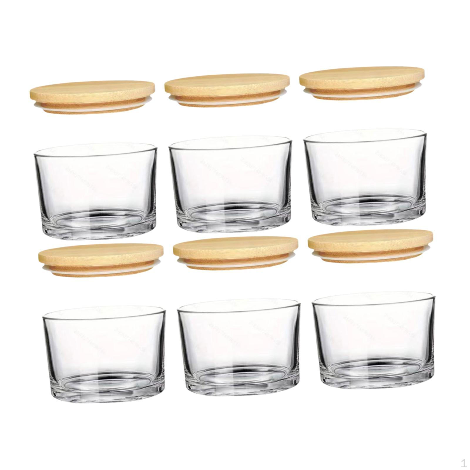 

6x Толстые баночки для свечей для изготовления свечей, Контейнер для образцов, Домашние DIY контейнеры Пустые с деревом