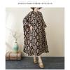 2025 Printed Stand Neck Loose Extra-Large Size Vacation Dress