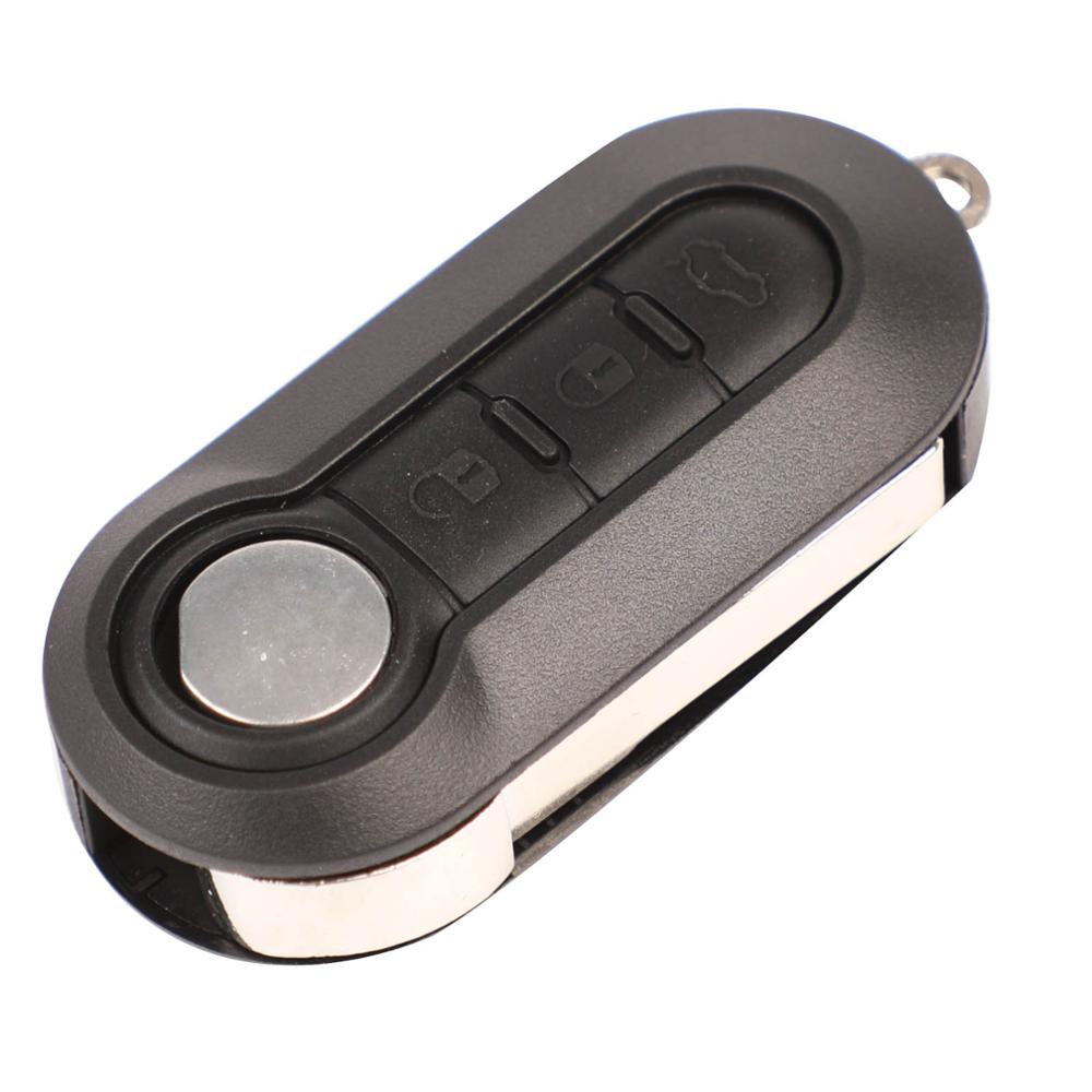 

jingyuqin 3 кнопки откидной дистанционный ключ чехол корпус для Fiat 500 Panda Punto Bravo автомобильная сигнализация бесключевой доступ брелок чёрный