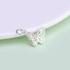 Handmade 999 Sterling Silver Hollow Butterfly Pendant Bracelet with Woven Rope
