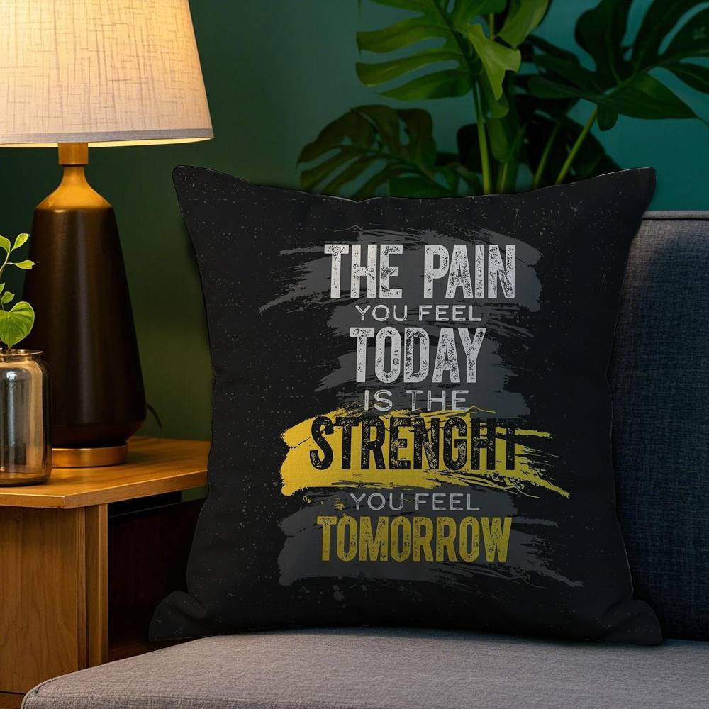 

Подушка для спортзала «Без боли нет результата» Наволочка Диван Гостиная Спальня Двусторонняя печать Квадратная подушка Подушка для сна Наволочка 12x12Inch