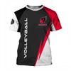 Tricou Sport Bărbați cu Imprimeu 3D Volei, cu Mânecă Scurtă, cu Uscare Rapidă, pentru Antrenament în Aer Liber, Personalizabil, Confortabil