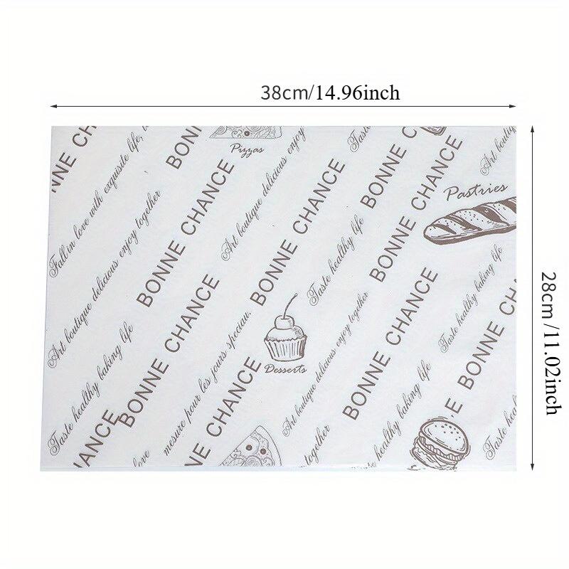 100pcs Oilproof Wax Paper Cake Bread Food Wrapper Disposable Burger Fries Baking Wax Paper Dinner Plate Greaseproof Pad Paper