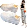 New Leather Mesh Fabric Women's White Casual Woman Vulcanize Sneakers Breathable Sport Walking Running Platform Flats Shoes