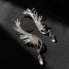 Punk Statement Ear Cuff Clip Earrings for Women Silver Color Crystal Angel Wings Dangle Earrings Wedding Party Trendy Jewelry