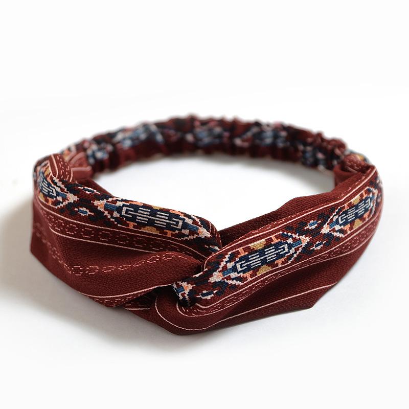 Fashion Women Girls Summer Bohemian Hair Bands Print Headbands Vintage Cross Turban Bandage Bandanas HairBands Hair Accessories