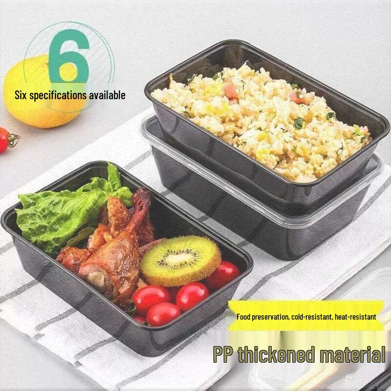 Mikrovågsbara runda matlådor med 4 fack för hämtmat