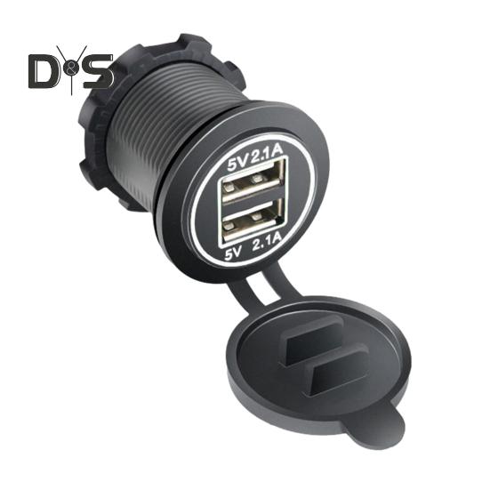 

Автомобильное зарядное устройство с защитой от перегрузки по току, водонепроницаемое, безопасное в использовании, универсальное, подходит для автобусов, грузовиков, двойное зарядное гнездо USB белый