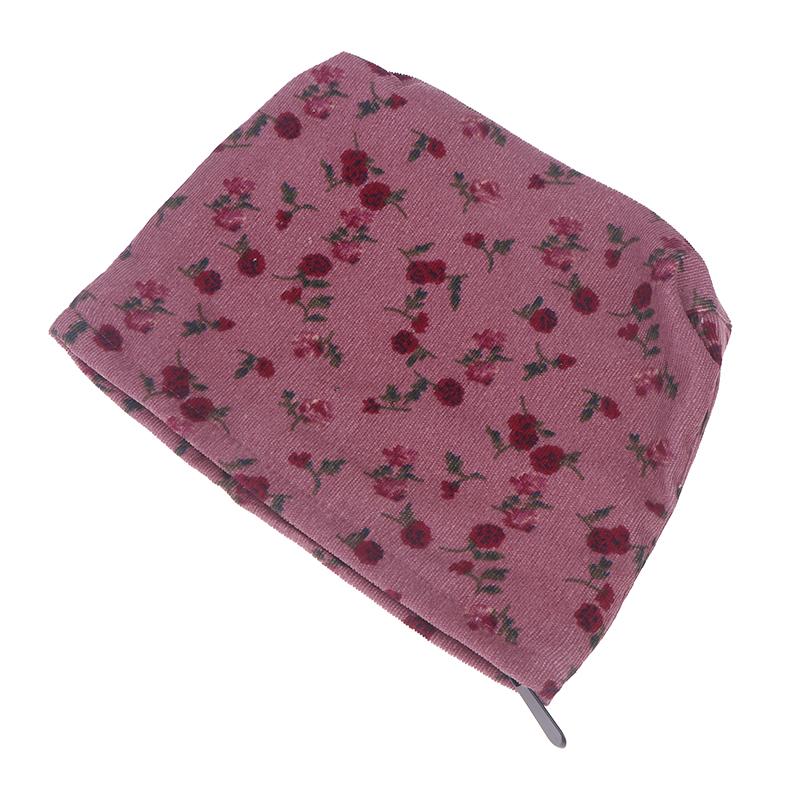 Cute Flower Corduroy Makeup Bag Women Zipper Cosmetic Organizer Female Clutch Bag Portable Toiletry Case For Girls