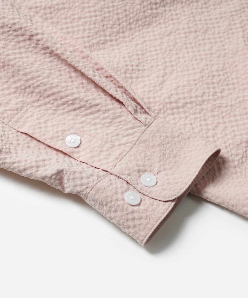 FRIZMWORKS Open Collar Solid Seersucker Shirt _ Light Pink