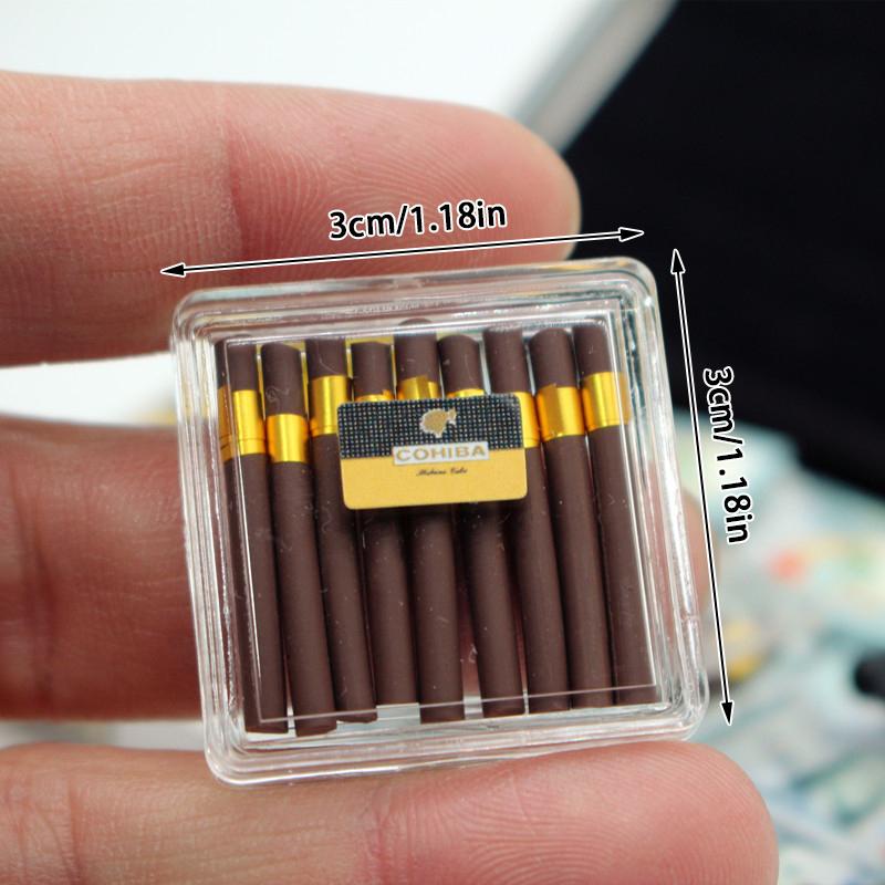 

1/12 Dollhouse Simulation Cigar Cigarette Case DIY Dollhouse Life Scene Decor For Kids Pretend Play Toys