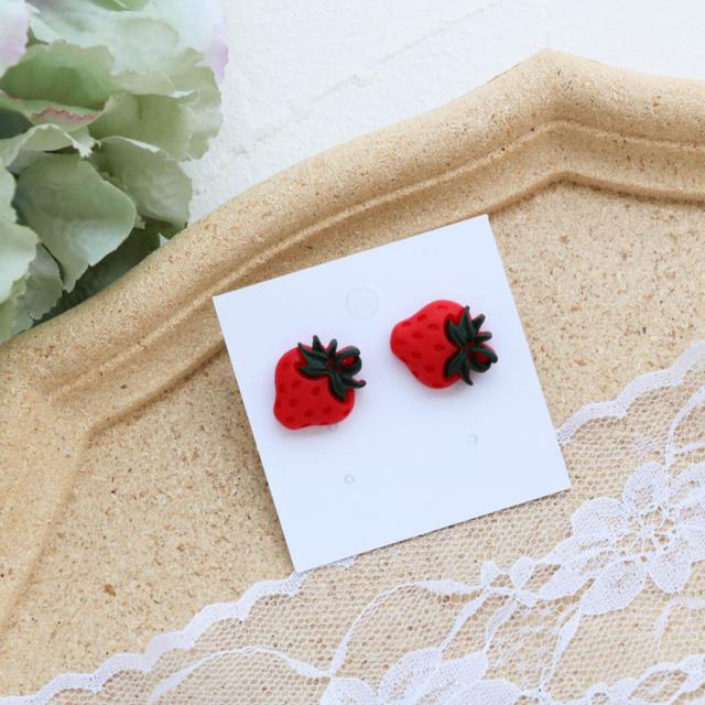 Cute Fruits Vegetable Resin Stud Earrings For Women Cute Summer Cherry Avocado Lemon Shaped Girl Ear Jewelry Gifts