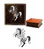 Printtoo Diary Cards Stamp Square Horse Pattern Wooden Rubber Stamps Scrap-booking-2 X 2
