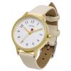 Fieldwork Women's Analog Watch with Leather Strap and Heart-Shaped Second Hand, White, Quinn JN020-1