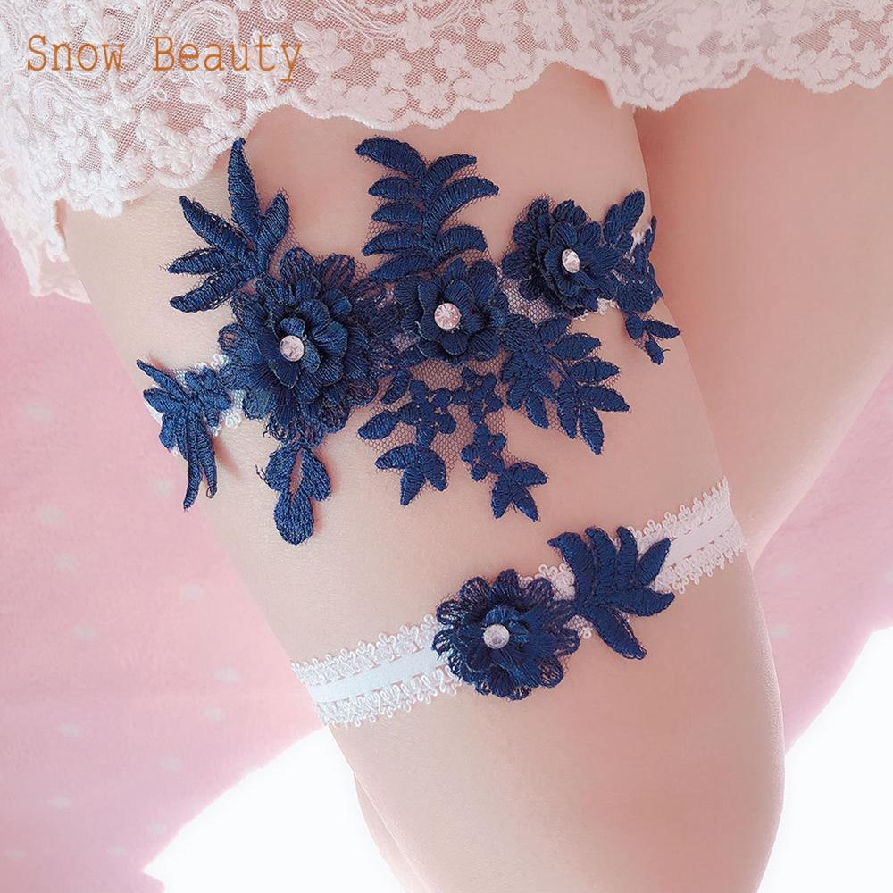 K03 2 bucăți sexy dantelă cu flori de cristal perle portjartieră de nuntă inel pentru coapsă jartieră pentru picior de mireasă ciorapi portjartieră fete femei
