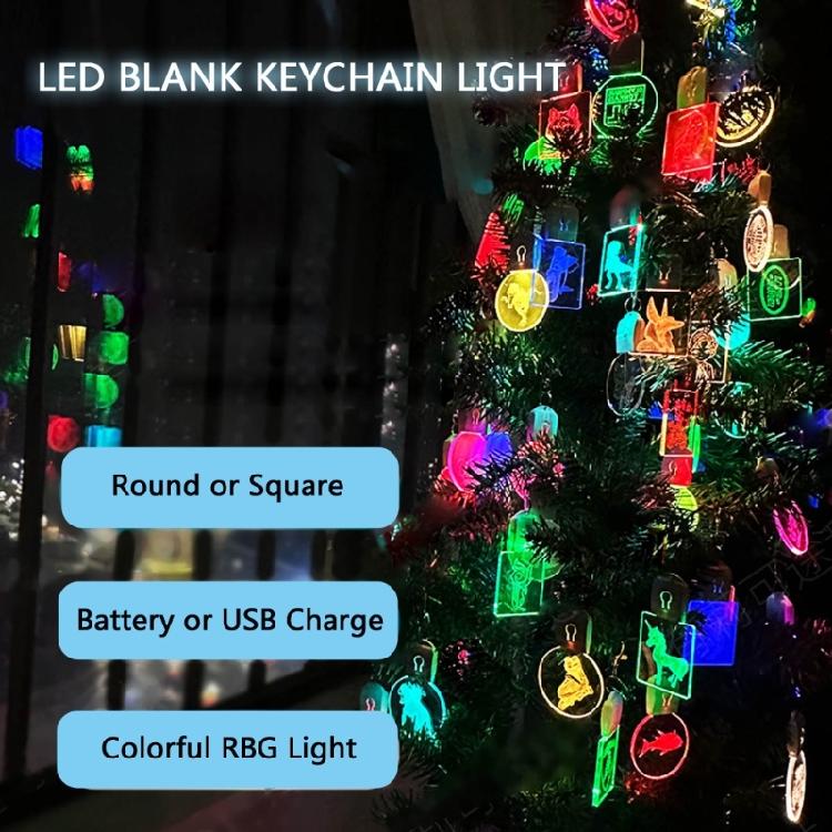 LED Keychain Festival Pattern Luminous Keyring for Outdoor Emergency Daily Use