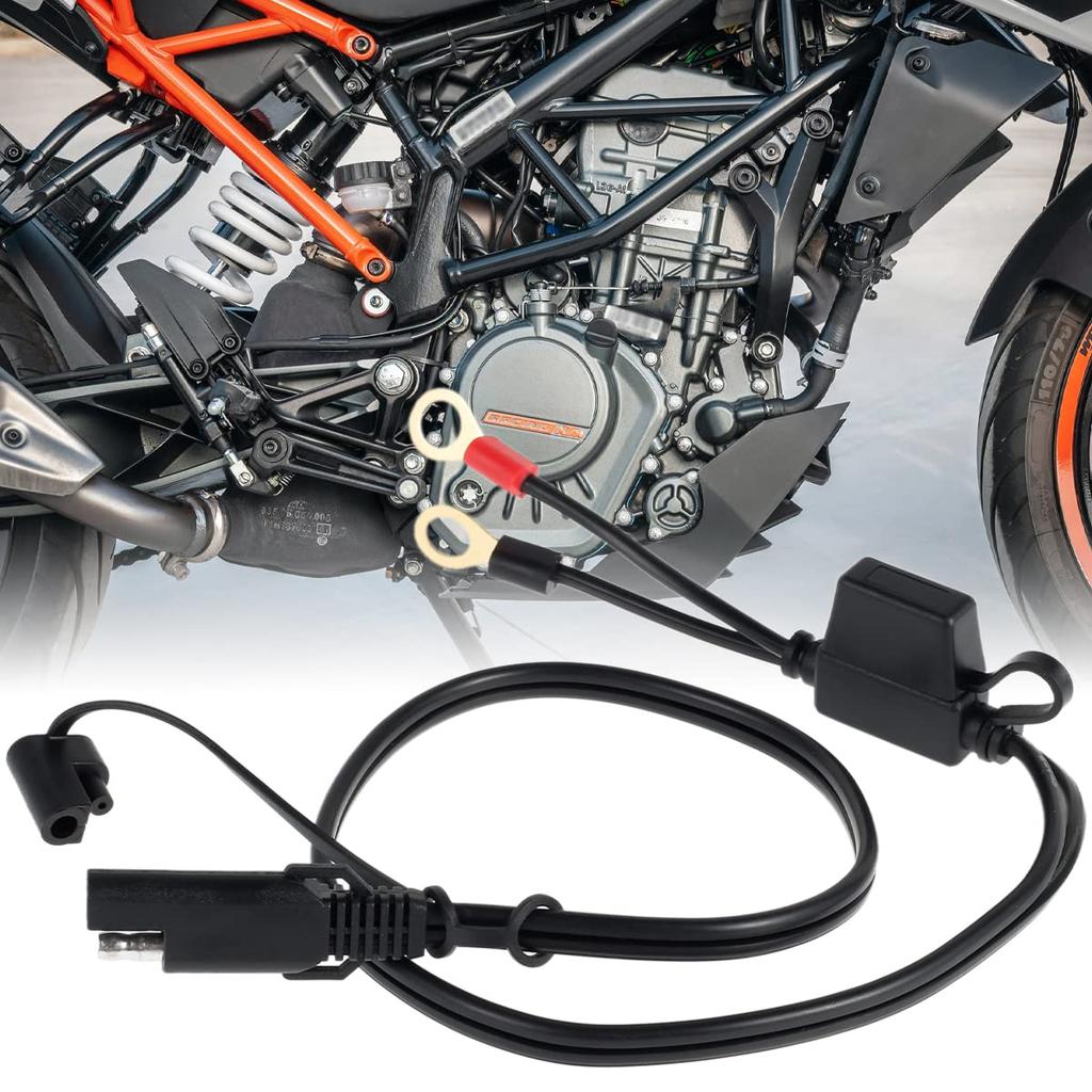 Kindnessjp SAE TO RING Terminal Harness Accessory Cable Motorcycle Charger Cord SAE to
