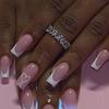 24Pcs Love Ballerina Press On Nails Set Full Cover Artificial Fake Nails Professional Adhesive Free False Nail Art