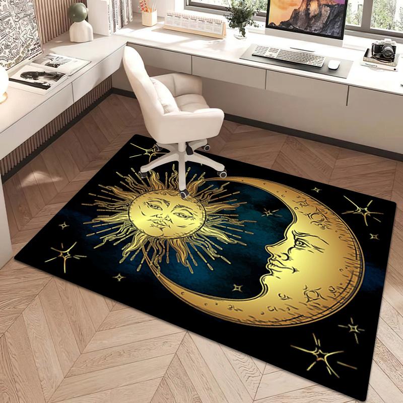 1Pc Sun and Moon Print Rug - Home Decoration Carpet For Living Room Bedroom Flooring Computer Chair Area Rug