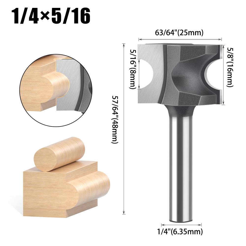 Semicircular Knife, Woodworking Positive Semicircular Knife, Arc Cutter Engraving Milling Cutter, Trimming Knife Fancy Knife 1/2 Handle 1/4 Handle