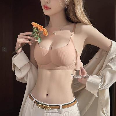 Reggiseno Push-Up Senza Cuciture per Donna: Anti-Caduta, Supporto Laterale, Coppa Morbida a Mezza Coppa, Modello Estivo Sottile