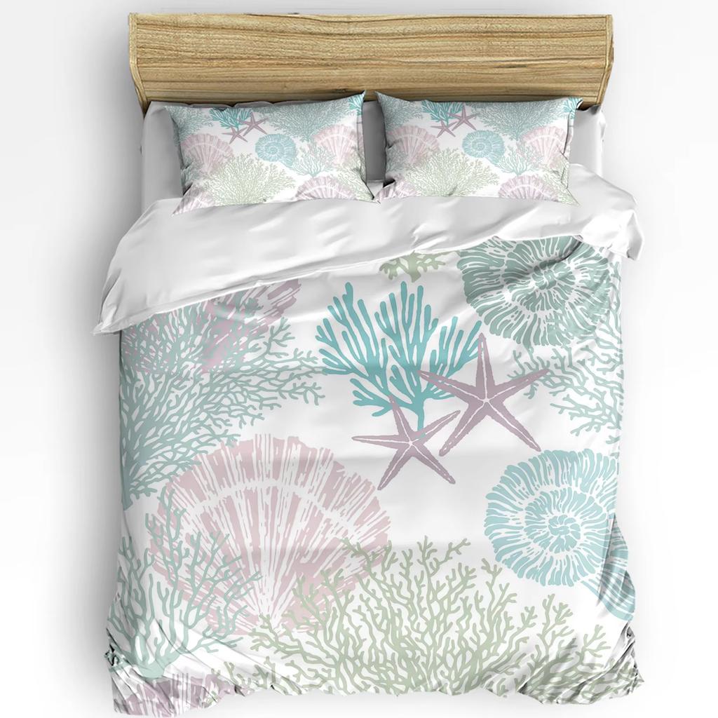 Starfish Coral Down Quilt Cover Set Bedding Set Quilt Cover Three-piece Set
