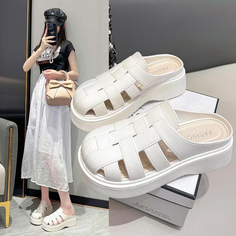 

Platform Fisherman Sandals Women s Slip-On Hollow Out Casual Slippers 44 білий