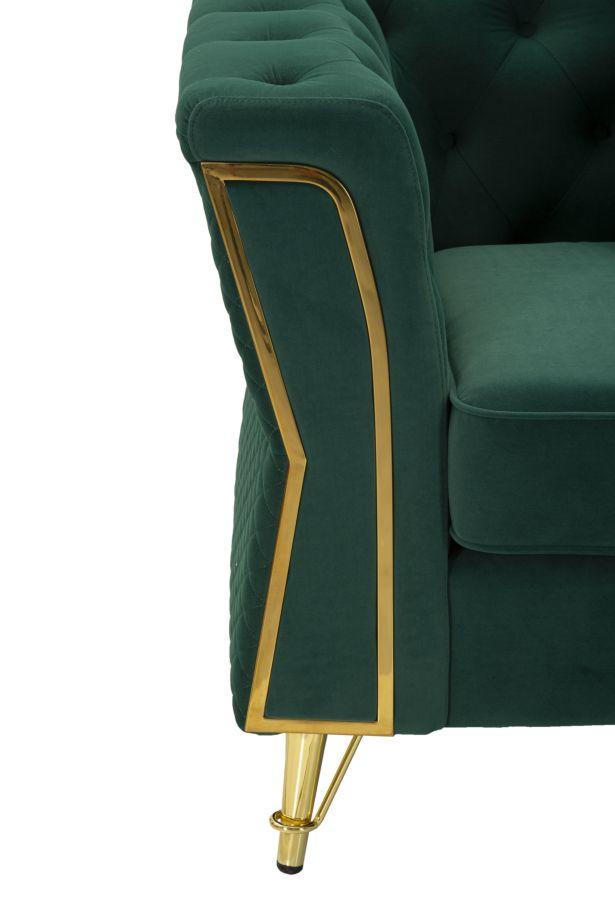 Armchair Emy Green With Cushion  Cm 104X83X76