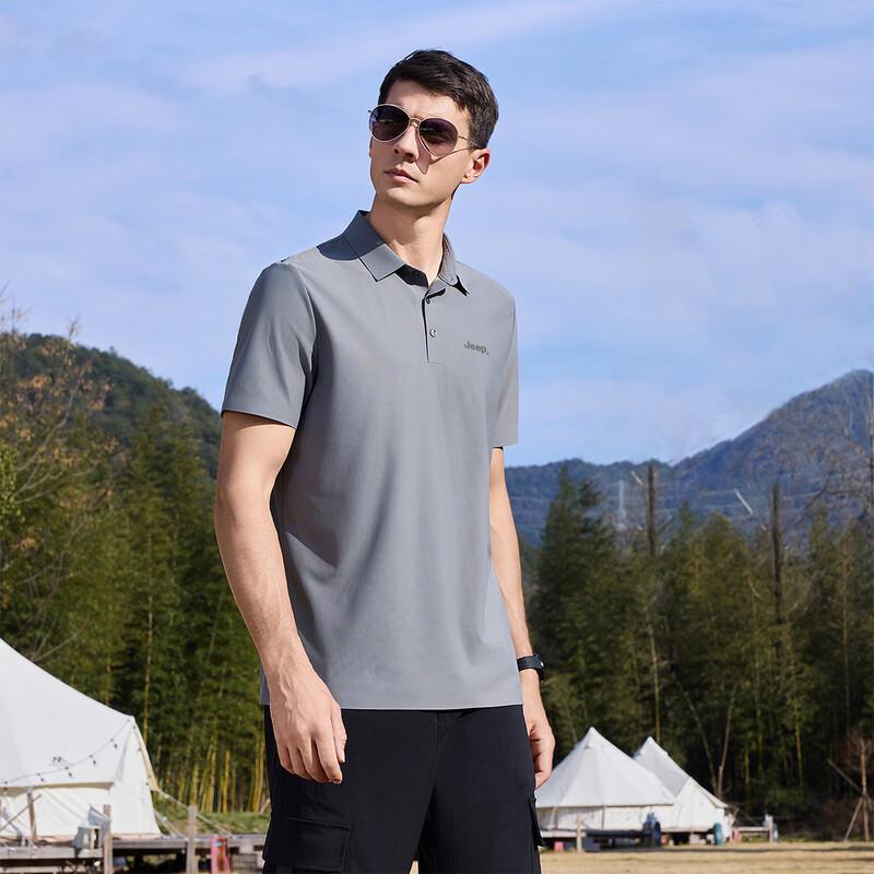 Jeep Men's Seamless Ice Silk Polo Shirt