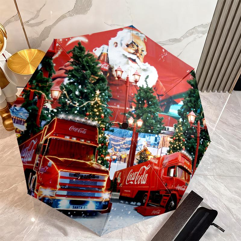 Christmas Gift Halloween Theme Bear Truck Coca Cola umbrella is suitable for all seasons, including home travel and outdoor activities Y13