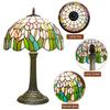 12-Inch Pink Tulip Colorful stained Glass Table Lamp Christmas Atmosphere Lampshade Living Room Bedroom Decorative Lighting