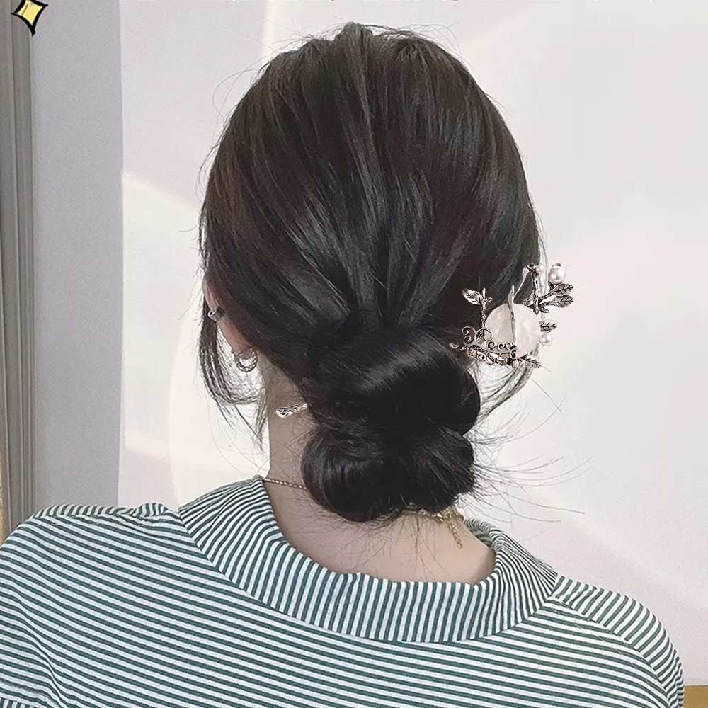 Style Hanfu Headwear Hair Disk Hair Accessories Women Hair Fork Moon Hair Stick Pearl Hairpins