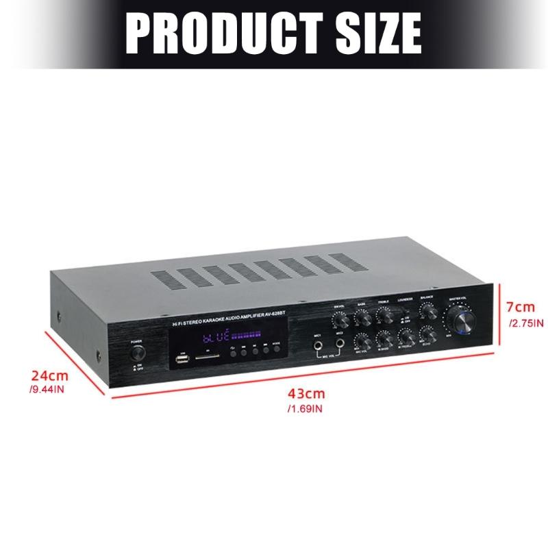 Highly Power 120x2W+80Wx2+80W Stereo Amplifier Bluetooth-compatible 5.1 For Speakers With Multiple Input Interfaces