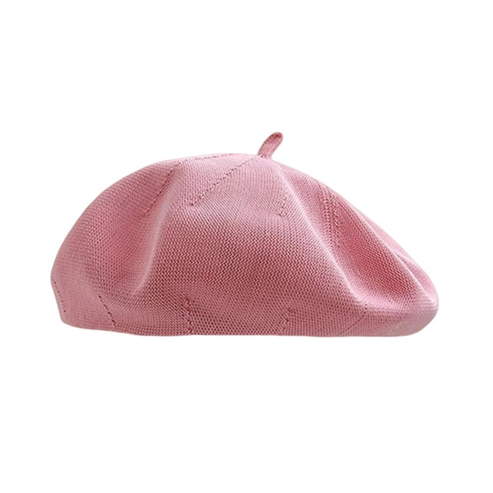 Knitted Berets Hat for Women Cotton Yarn Summer Beret Dome Painter Hat  for Spring and Summer
