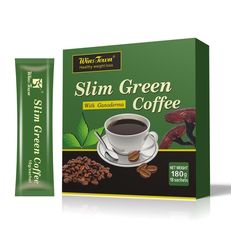 Lingzhi Coffee Slim Green Coffee Meal Replacement Instant Green Coffee Healthy Weight Loss Antioxidant Portable Pack