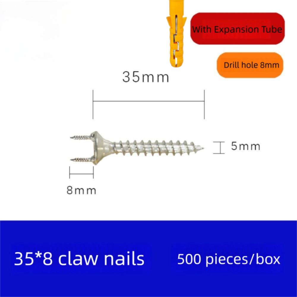 50PCS Double Headed Steel Galvanized Nail Sturdy Invisible Headless Nail with Accessories Sheep Horn Nail Decoration Work