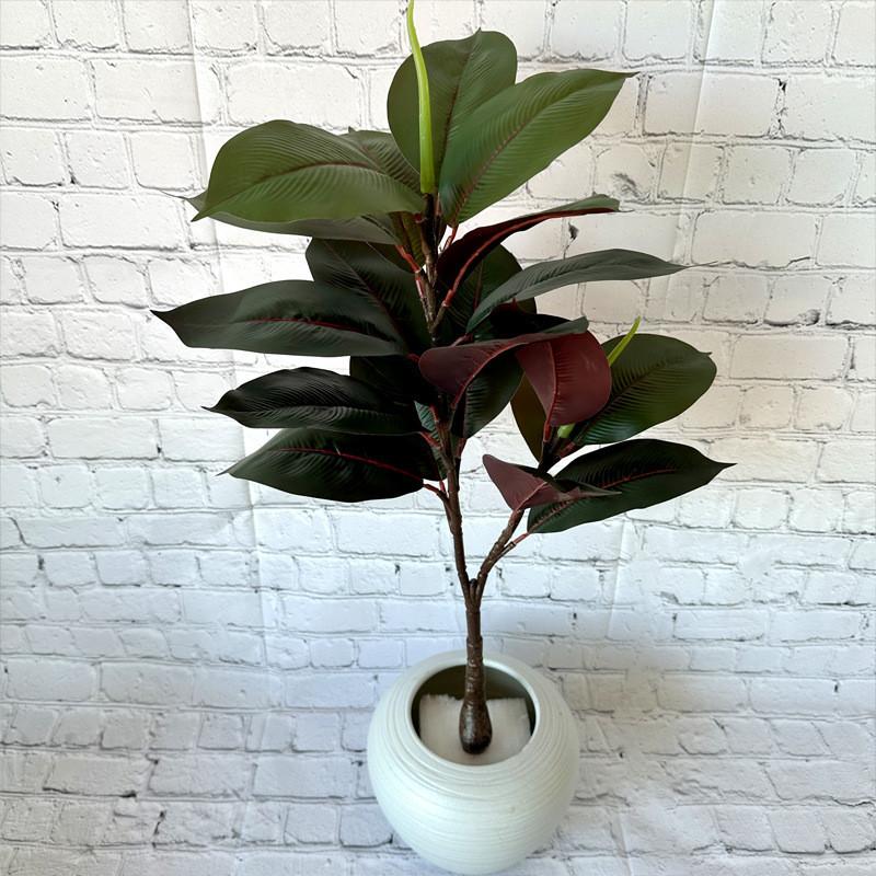 Artificial Brasiliensis Hevea Leaf With Lush Foliage For Photography Decor Prop