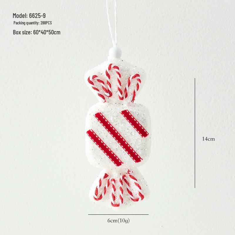 Christmas Red & White Irregular Shaped Ornaments: Balls, Candy Canes, Lollipops for Tree Decoration